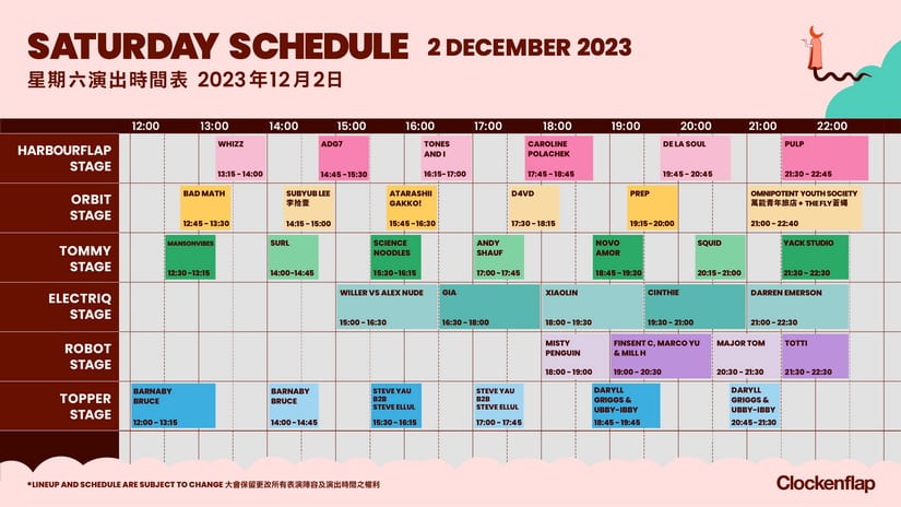 2023 Clockenflap音樂節 - 最新陣容與時刻表大公開