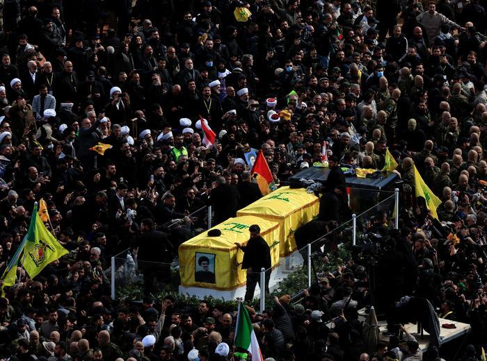 ヒズボラの指導者葬儀、多くの支持者が参列