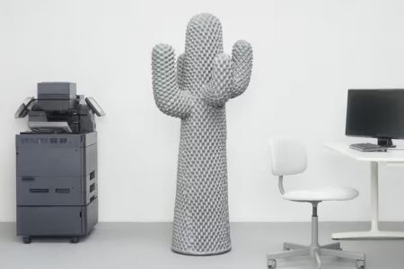 Gufram launches the brand new BORING CACTUS®, a 170 cm tall gray coat rack featuring 2,165 exquisitely handcrafted bumps.