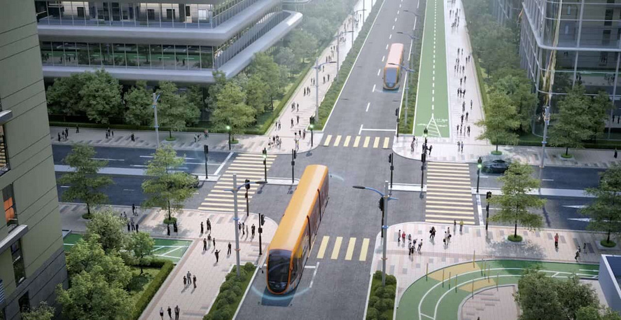 智慧綠色集體運輸系統連接洪水橋,搭載AI即時調節交通燈