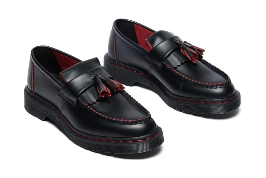 Dr. Martens Adrian Loafers 日本獨家系列,邊緣紅色縫線及流蘇設計,獨特鞋墊升級