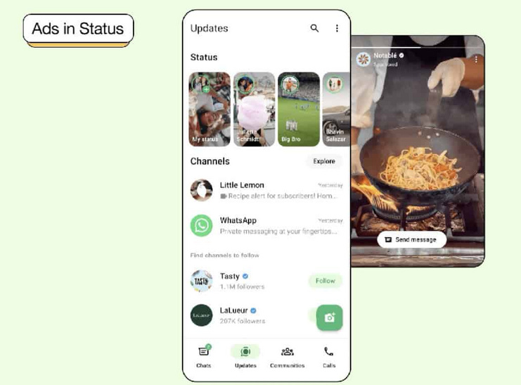 WhatsApp 更新廣告服務,15億人動態頁面要睇廣告