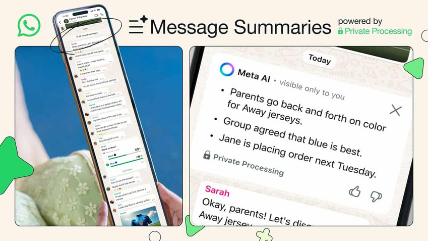 WhatsApp 推出「Message Summaries」,Meta AI 快速摘要訊息,保護私隱