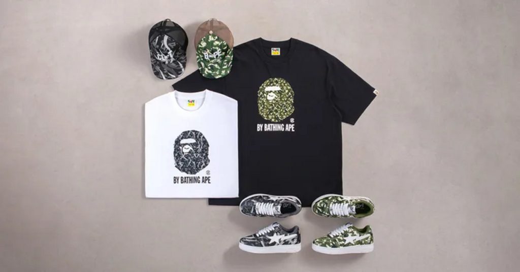 تصميم وتشكيلة منتجات BAPE وCLOT الجديدة من التيشيرتات والأحذية والقبعات الحصرية في JUICE