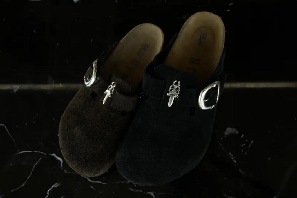 Chrome Hearts 設計的 Birkenstock Boston 鞋款,限量發售,黑棕配色大揭密!