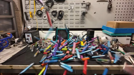 Transforming E-Cigarette Waste into a 2.52 kWh Power Wall: The Project by YouTuber Chris Doel