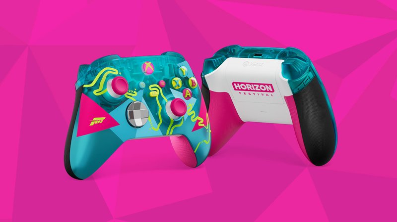 Xbox Forza Horizon 6 限定版手掣特寫,底部擴充接口已封閉設計