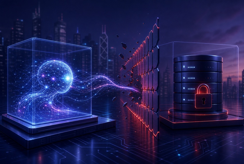 AI 沙盒與資料庫安全編輯示意圖
