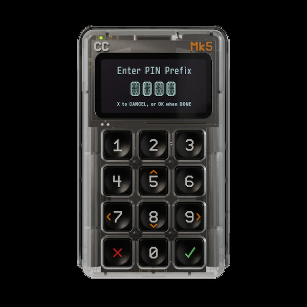 Coldcard Mk5 PIN 輸入畫面