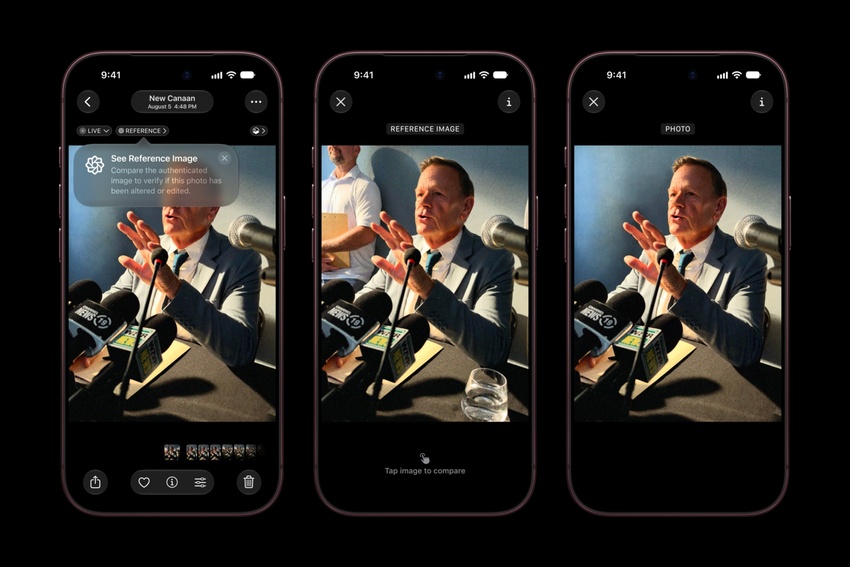 Apple 參考影像功能在相片 app 中並排顯示主要影像及參考影像