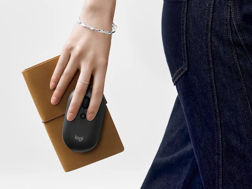 Logitech Pebble Up 石墨灰放平模式